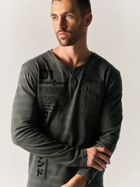KOROSHI Tricou oliv negru