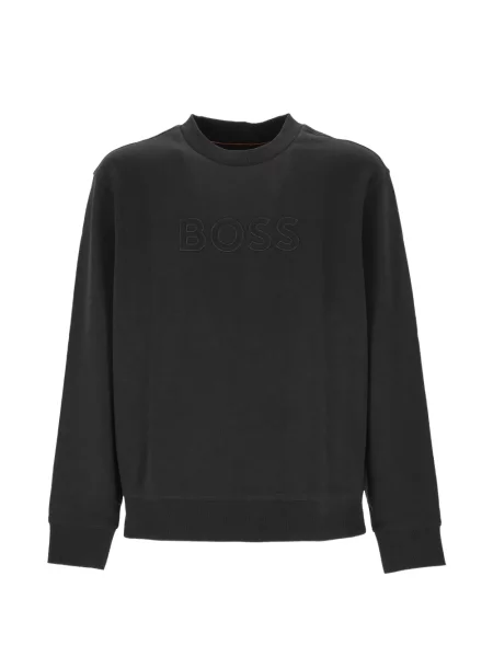 Hanorac Boss cu broderie din material terry negru