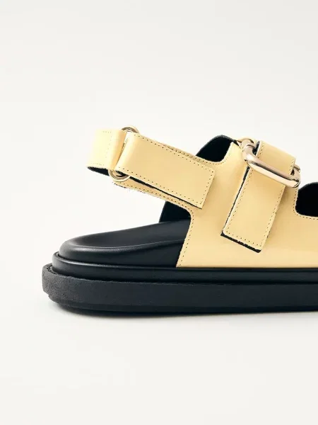 Шкіряні сандалі Alohas Harper на платформі жовтий