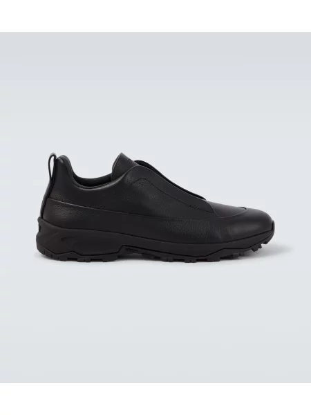 Sneakerși Zegna din piele negru