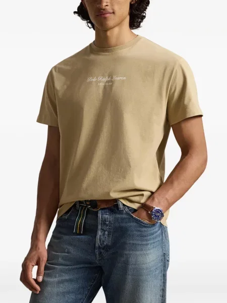 Polo Polo Ralph Lauren με σχέδιο με στρογγυλή λαιμόκοψη από ζέρσεϋ μπλε
