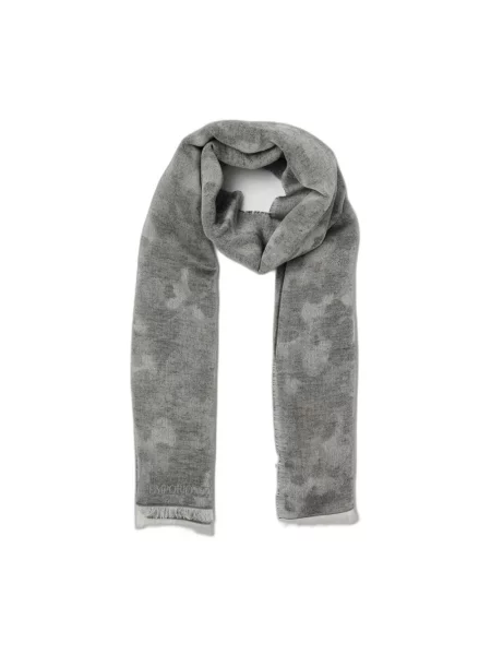 Lniana szal Emporio Armani szara