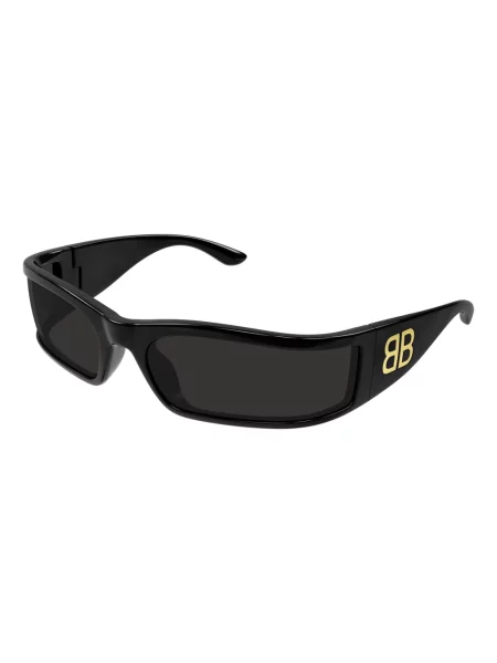 Lniane okulary przeciwsłoneczne Balenciaga Shield czarne