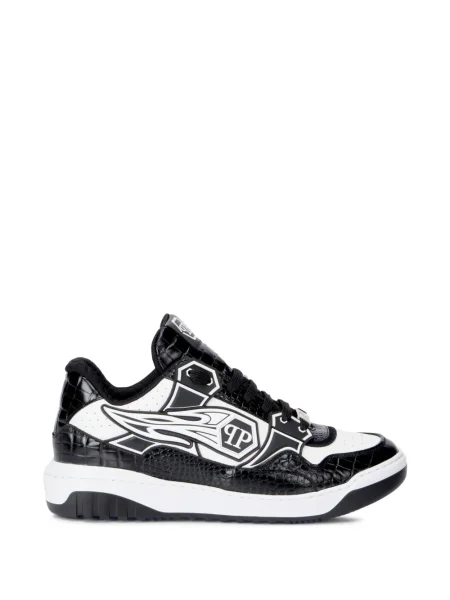 Sneakerși Philipp Plein cu șireturi din dantelă negru