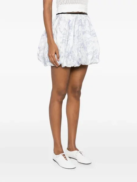 Fusta mini Maje cu model floral cu imagine alb