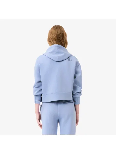 Lacoste Krótka Bluza Z Kapturem fioletowa