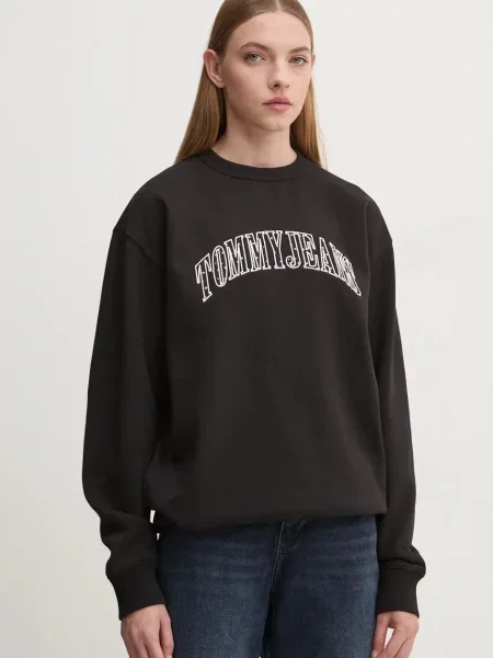 Суитчър Tommy Jeans с апликация черно