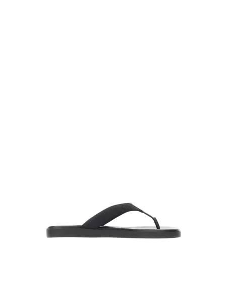 Klapki Gucci skórzane z logo czarne