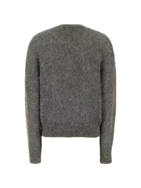 Pulover Brunello Cucinelli cu paiete tricotate gri