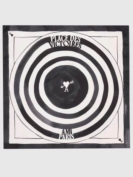 Шелковый платок Ami Paris бежевый