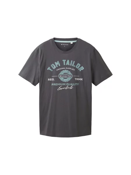 TOM TAILOR Tricou turcoaz / deschis / închis gri