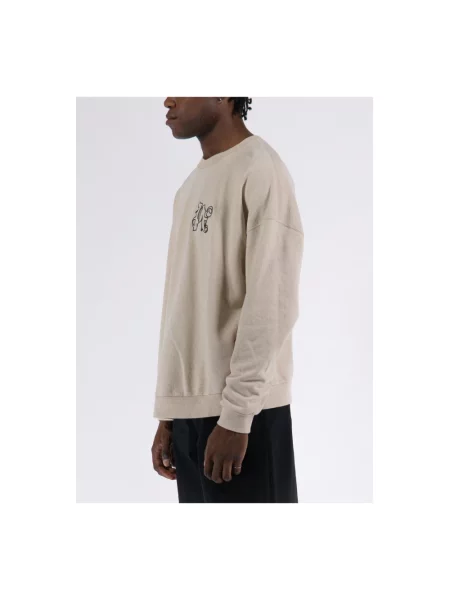 Lniana bluza nierozpinana Palm Angels klasyczna beżowa