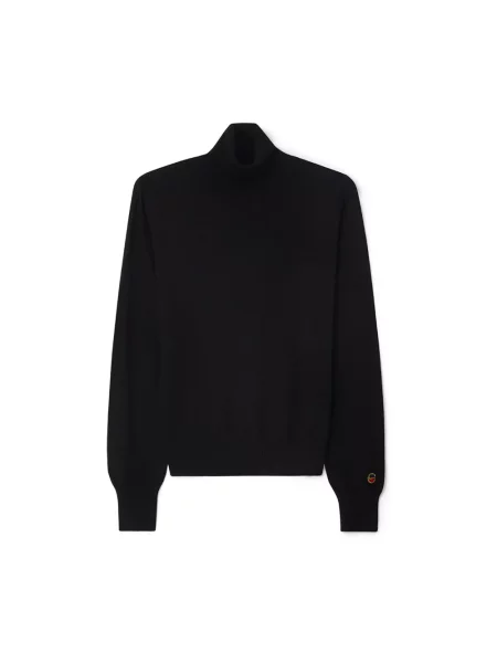 Sweter z golfem Busnel wełniany czarny