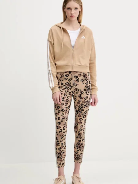 Adidas bluza z kapturem z aplikacją beżowy