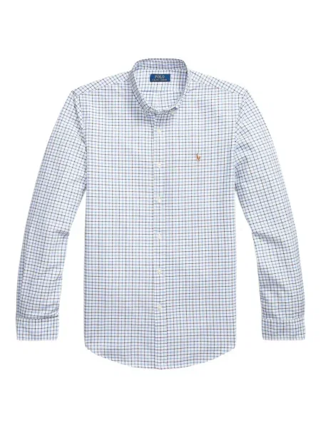 Șapcă Polo Ralph Lauren cu broderie din țesătură twill în carouri albastru