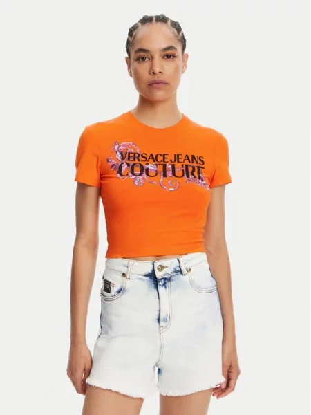 Majica Versace Jeans Couture oranžna