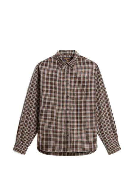 Lung cămașă Woolrich în carouri maro