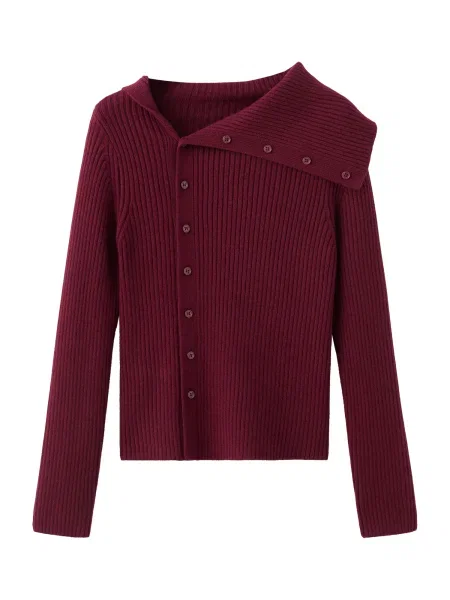 MANGO Geacă tricotată ALMANSA bordeaux roșu