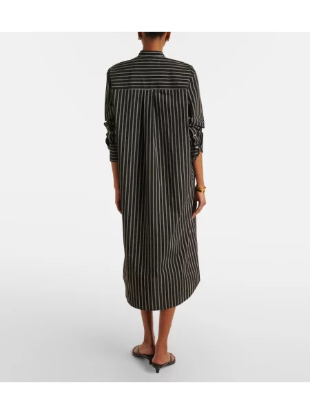 Rochie tip cămașă Toteme cu dungi negru