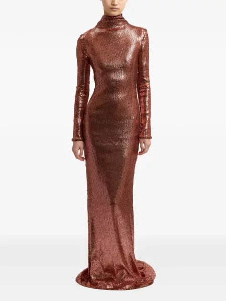Lung rochie maxi 16arlington cu paiete maro