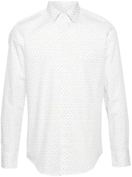 Cămașă Canali cu imagine alb