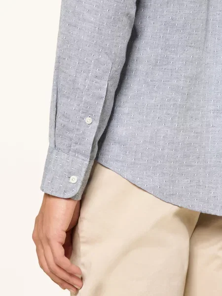 Tommy Hilfiger Koszula Regular Fit Z Lnu blau biała