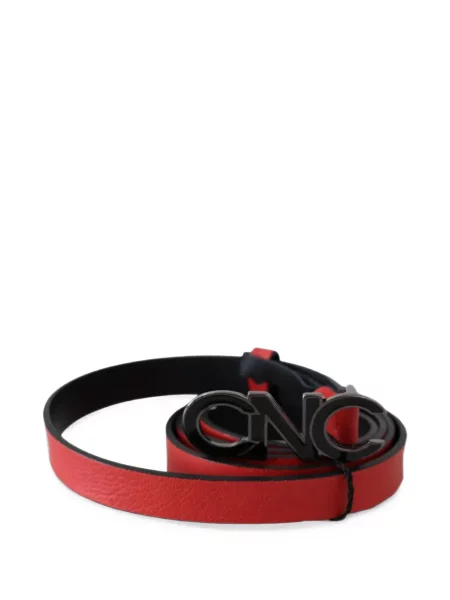 Reversibil curea Costume National din piele cu autograf roșu