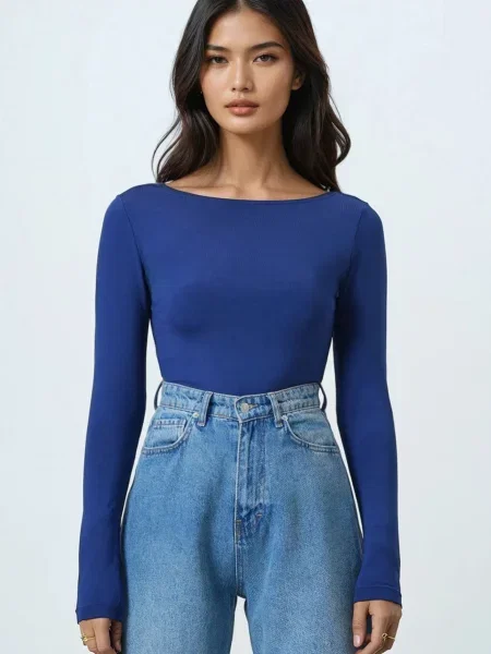 Trend Alaçatı Stili Tricou albastru