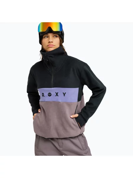 Bluză fleece pentru femei ROXY Icedrift Layer true black negru