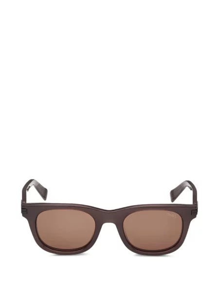 Ochelari de soare dreptunghiulari Zegna maro