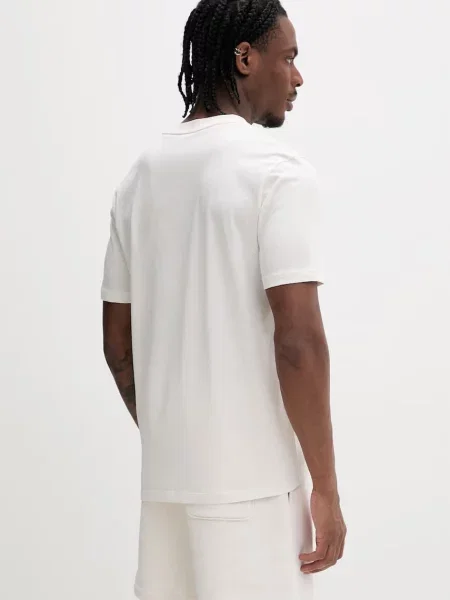Krój regular fit t-shirt z czystej bawełny model DUMEO' Hugo beżowa