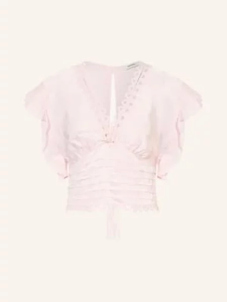 Top Sandro z falbankami różowy