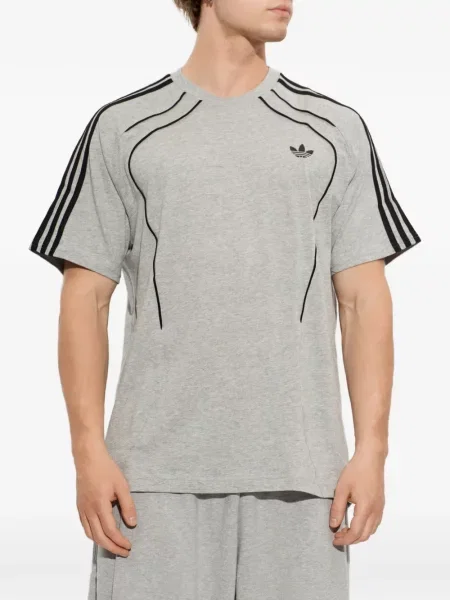 Vestă Adidas alergare cu dungi tricotate albastru