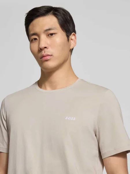 Krój regular fit t-shirt z mieszanki bawełny Boss