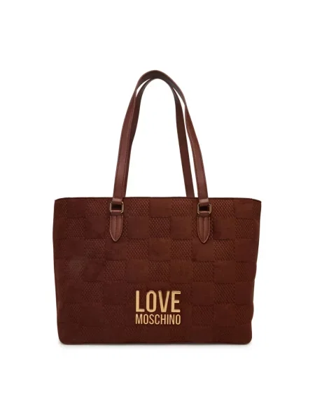 Torebka Love Moschino skórzana brązowa