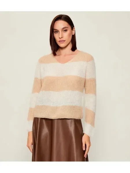 MM Pulover cu adaos de lână bej