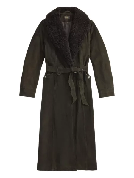 Palton Ralph Lauren Rrl din piele de căprioară maro