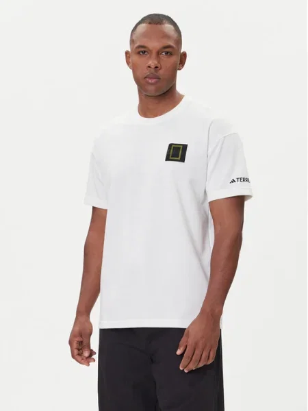 Къс тениска Adidas Originals с принт бяло