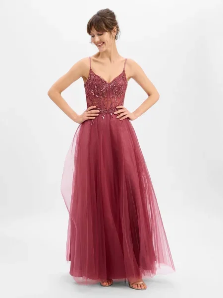 Luxuar Fashion sukienka wieczorowa Kobiety jednolity 32 czerwony