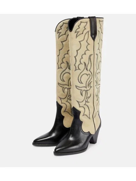 Botine Isabel Marant din piele de căprioară cowboy