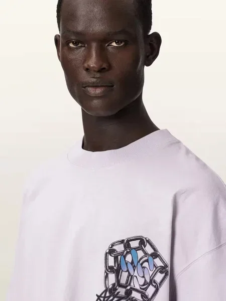 AllSaints футболка basic з додаванням льону AFFIX