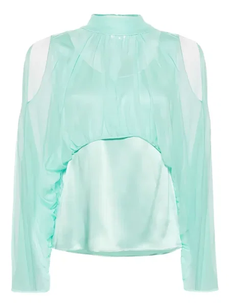 Bluză Alberta Ferretti cu umerii deschiși albastru