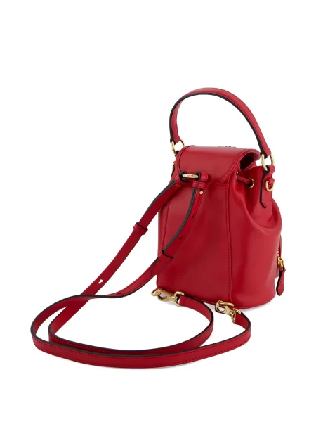 Кожена чанта тип bucket Miu Miu червено