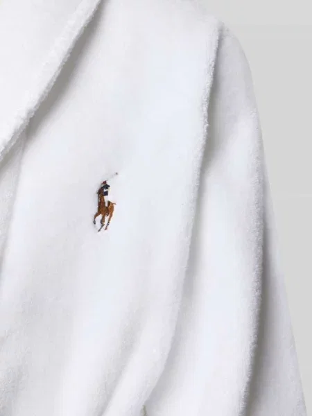 Szlafrok z kołnierzem z połami Polo Ralph Lauren biały