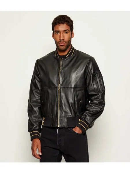 Versace Jeans Couture Geacă de piele negru
