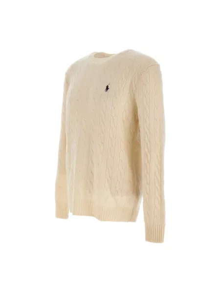 Polo Ralph Lauren sweter Mężczyźni Wełna jednolity XL biały