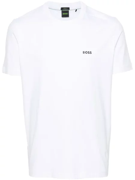 Tricou Boss cu imagine alb