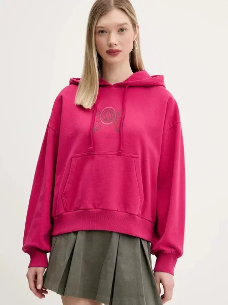 Mikina Vans s kapucí s potiskem růžová