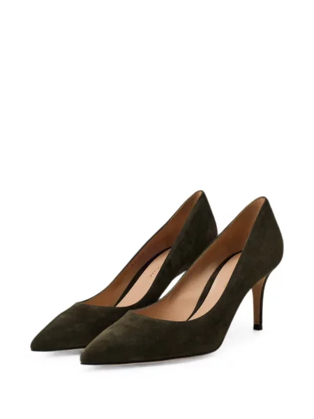 Pantofi cu toc Gianvito Rossi din piele de căprioară verde