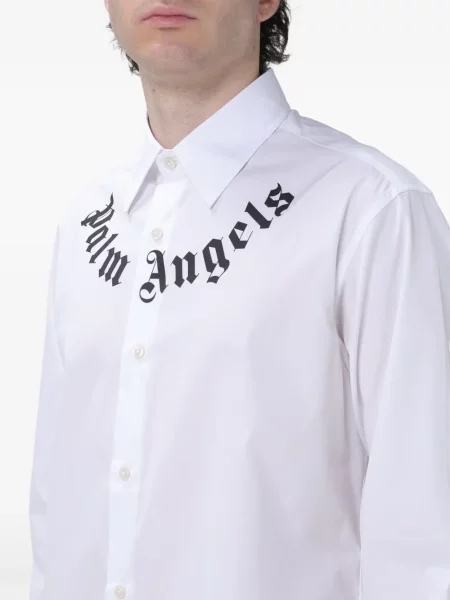 Cămașă Palm Angels cu imagine alb